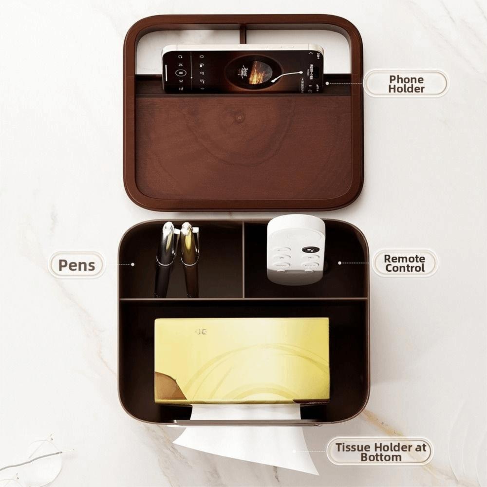 Partition Storage Multifunctional Tissue Box Dustproof Desktop Organizer Remote Control