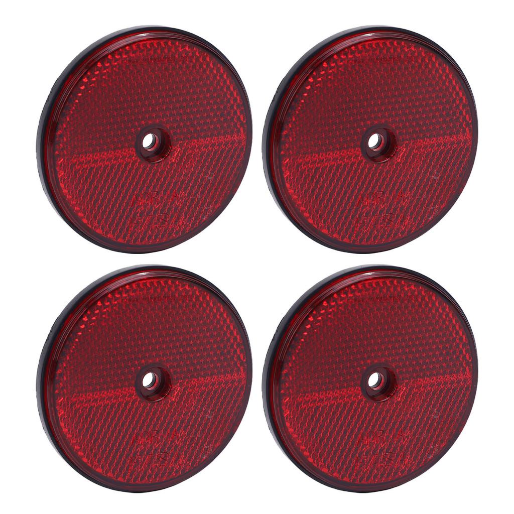 4 шт. Безопасные светоотражатели Красные круглые 72 мм диаметром с винтом для почтовых ящиков, подъездных путей, туннелей, столбов, автомобилей, прицепов, красные