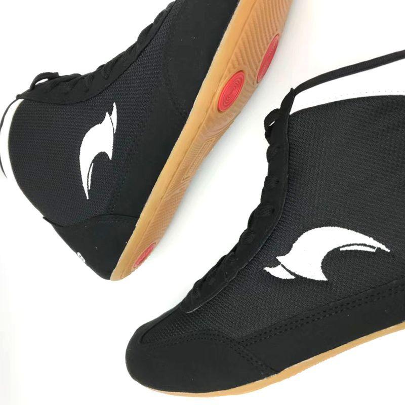 Аутентичные мужские борцовские туфли унисекс, тренировочные ботинки с коровьей подошвой, ботинки на шнуровке, кроссовки, профессиональная боксерская обувь