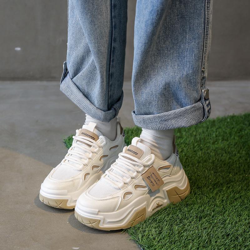 Весенние новые износостойкие кроссовки с толстой подошвой, универсальная повседневная женская обувь