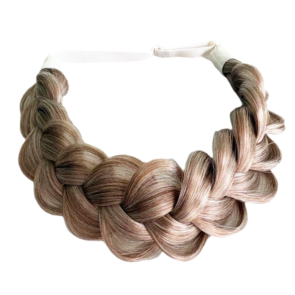 Elastic Band Synthetic Braided Hair Band Adjustable Fishbone Braid Lazy Headband Women