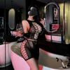 Sexy Bodysuit Fishnet Lingerie Set for Tight Hollow Out Mini Skirt See-Through