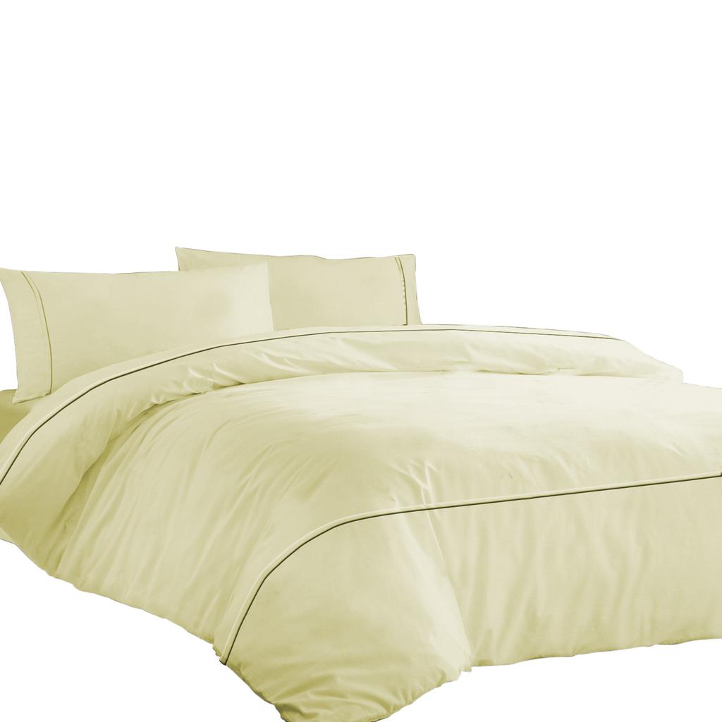 Комплект постельного белья из египетского хлопка премиум-класса 600TC с гладкой горизонтальной окантовкой (Набор из 3 предметов: 1 пододеяльник и 2 наволочки) - Различные размеры и цвета