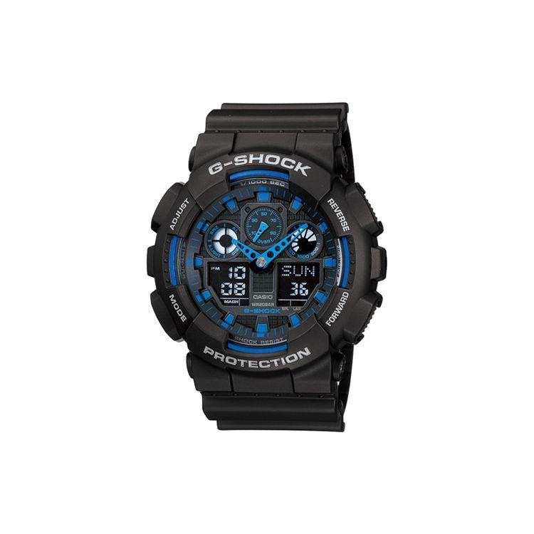 Casio G-Shock Youth Часы на кварцевой основе серии GA-100 Мужские часы Черные GA-100-1A2D