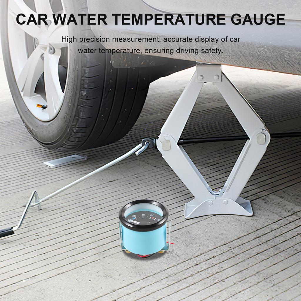 Universal 12V Automotive Water Temperature Gauge High Accuracy Car Water Temp Gauge Automotive Part Easy Install Iron ABS