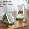 Multifunction LED Makeup Mirror with Adjustable Light, Foldable Jewelry and Cosmetic Storage Box
