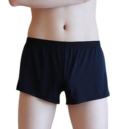 Soutong Loose Men Underpants Comfortable Ice Silk Stretchable Comfort Boxer Brief for Home