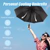 Sun Umbrella with Fan Misting,Portable Fan for UPF 50+ Sun,Cooling Umbrella,Summer Cooler for Outdoor Beach,Battery Powered