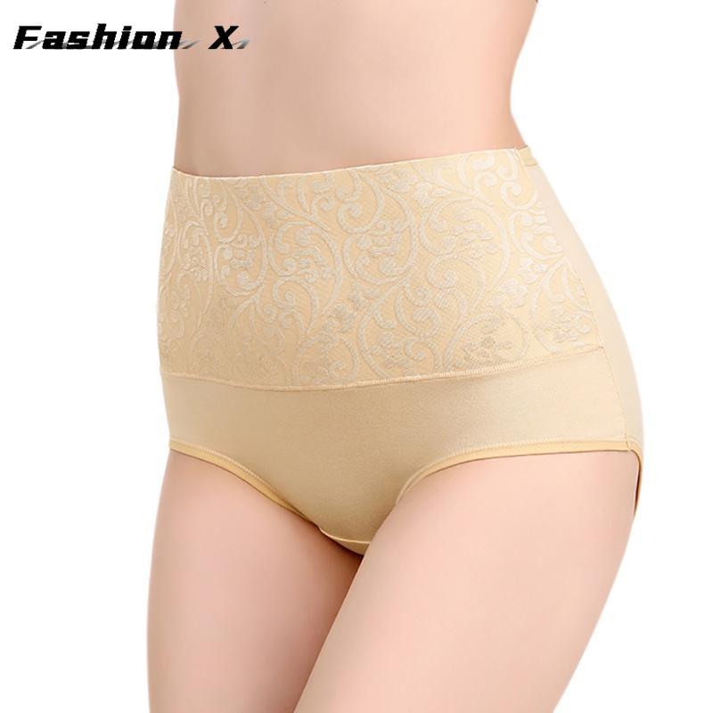 Женские трусики с высокой талией, утягивающие живот, хлопковые трусики большого размера S-5XL