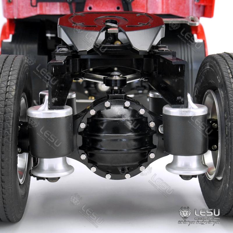 LESU 1/14 Truck Simulation Airbag Suspension Large Travel Shock Absorber System X-8004 X-8005 for Tamiya Traction Truck Model