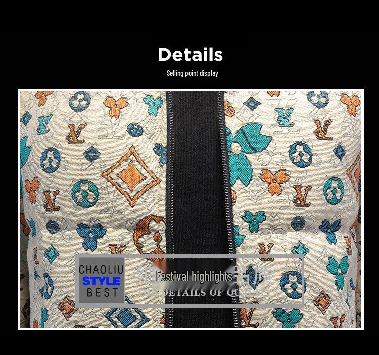 Мужская высококачественная жакардовая куртка с 90% пуха - Осенне-зимняя коллекция 2025