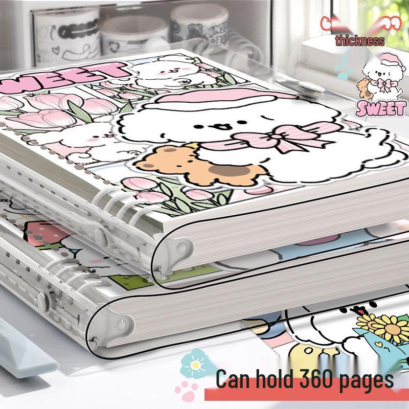 Высококачественный мягкий ПВХ-папка-регистратор формата А5: Счастливый щенок Толстый B5 Студенческий тетрадь на кольцах