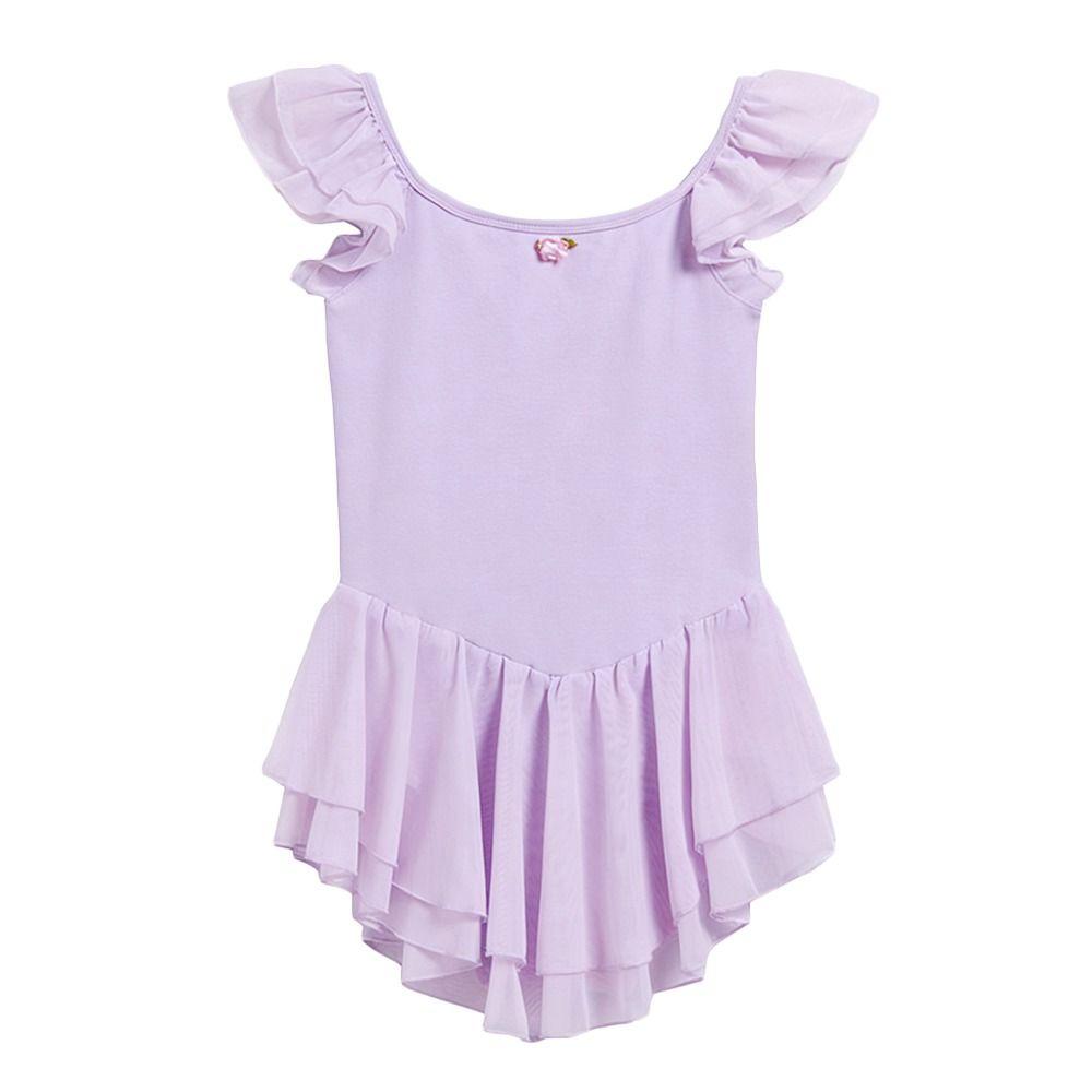 Short Sleeve Gymnastics Leotards Cotton Ballet Bodysuits Fashion Dancewear Kids Girls