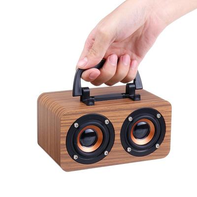 Деревянные беспроводные портативные Bluetooth-колонки, сабвуфер, стереобасовая система, Bluetooth-динамик, TF USB, MP3-плеер, домашний усилитель