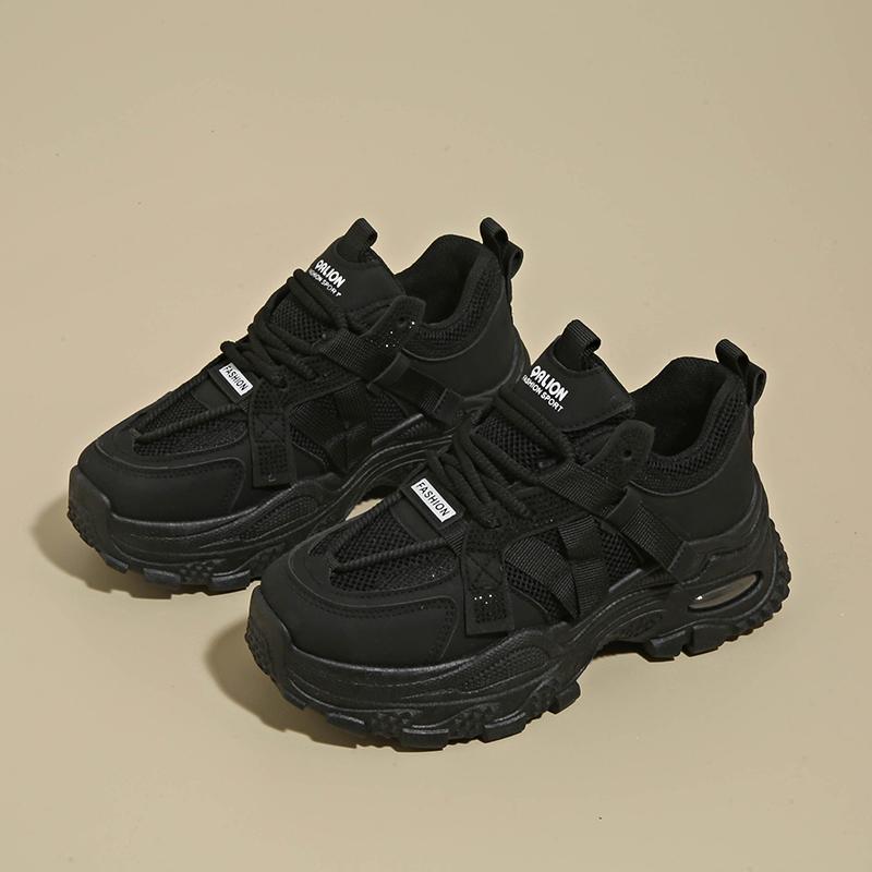 CRLAYDK Women Chunky Sneakers Fashion Platform White Mesh Casual Dad Shoes Ladies Comfortable Wedge Sport Walking Tennis