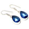 Tanzanite Quartz Pear Shape Gemstone Earrings Unique Gift Handmade Jewelry 1.20"