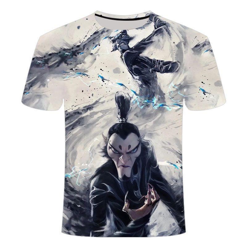 Футболка для мужчин и женщин, детская, Nezha's Demon, детские, мужские и женские футболки с изображением моря, летние футболки с 3D-печатью, короткий рукав, мужская одежда