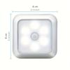 1pc 6LED Wireless Motion Sensor Night Light, LED Wall Lamp for Bedroom, Corridor, Cabinet Under Light, Indoor Decoration(3 AAA, Not Included)