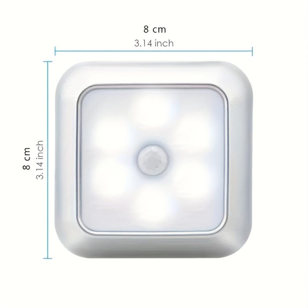 1pc 6LED Wireless Motion Sensor Night Light, LED Wall Lamp for Bedroom, Corridor, Cabinet Under Light, Indoor Decoration(3 AAA, Not Included)