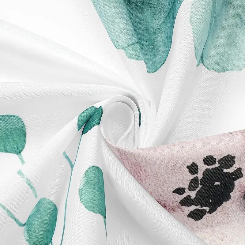 1 шт. Современный комплект занавесок для душа с акварельным цветочным рисунком и крючками - водонепроницаемый и минималистичный дизайн для ванной комнаты