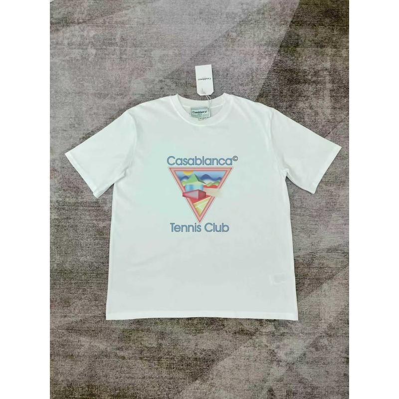 Casablanca Hip Hop Short Sleeve T Shirt Men Women Casual Loose Fit Tee 2025