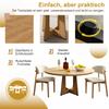 Modular Round Dining Table Set with 1 Table and 2 Chairs, Table Top MDF with Oak Veneer, Chairs Made of Solid Oak Veneered in Natural Wood Color
