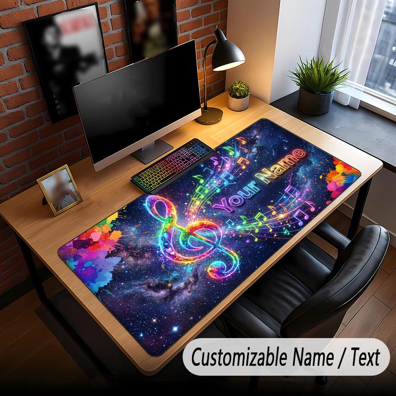 Music General Theme Custom Mouse Pad Personalized With Name Text Customized Desk Mat For Office Home Decor