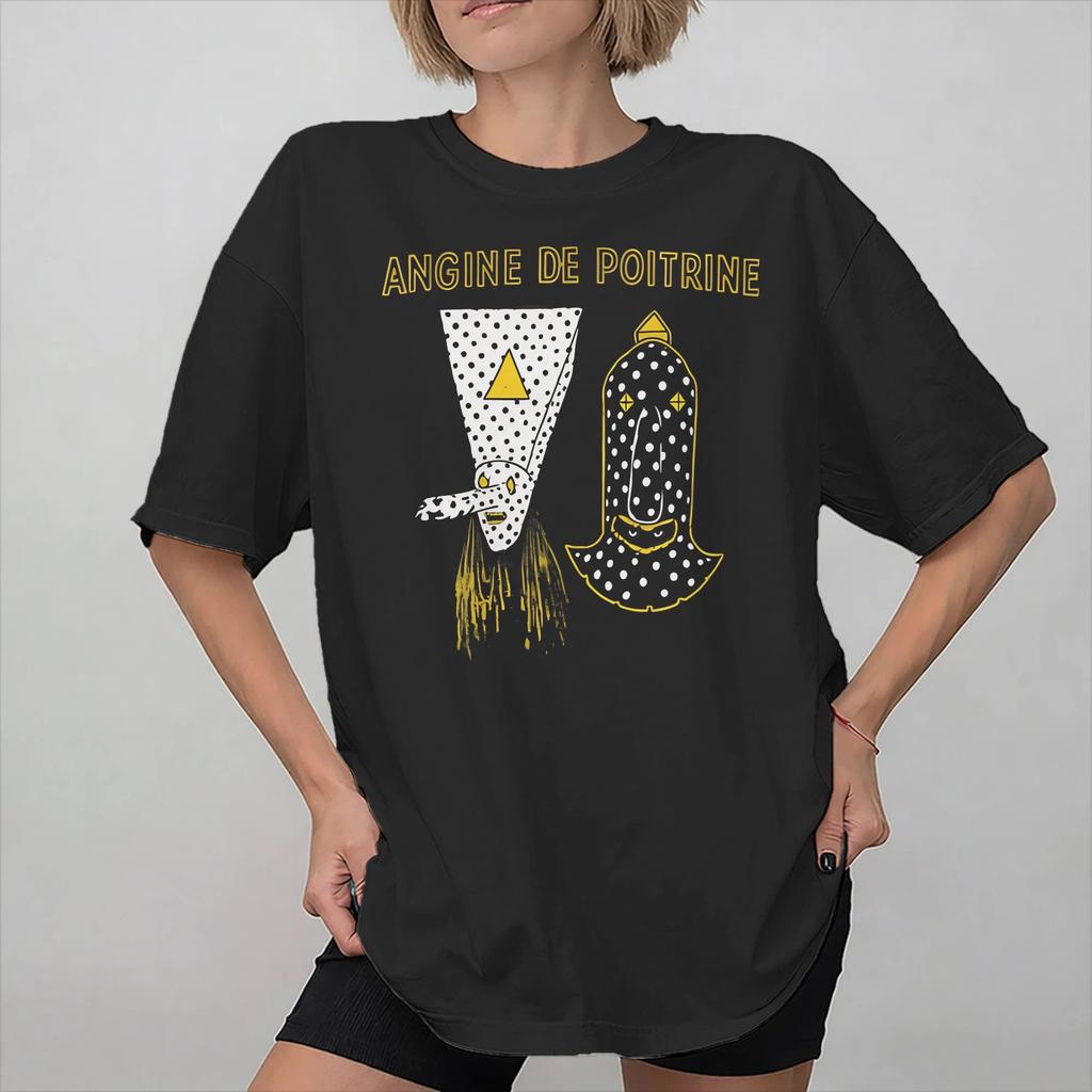 Angine de Poitrine Band Graphic Printed T Shirt Unisex Women Cotton Tee Shirt Clothing