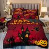 Halloween Soft Material Comfortable Breathable Pumpkin Pattern Duvet Cover 3d Printed Bedding Set Suitable For All Seasons