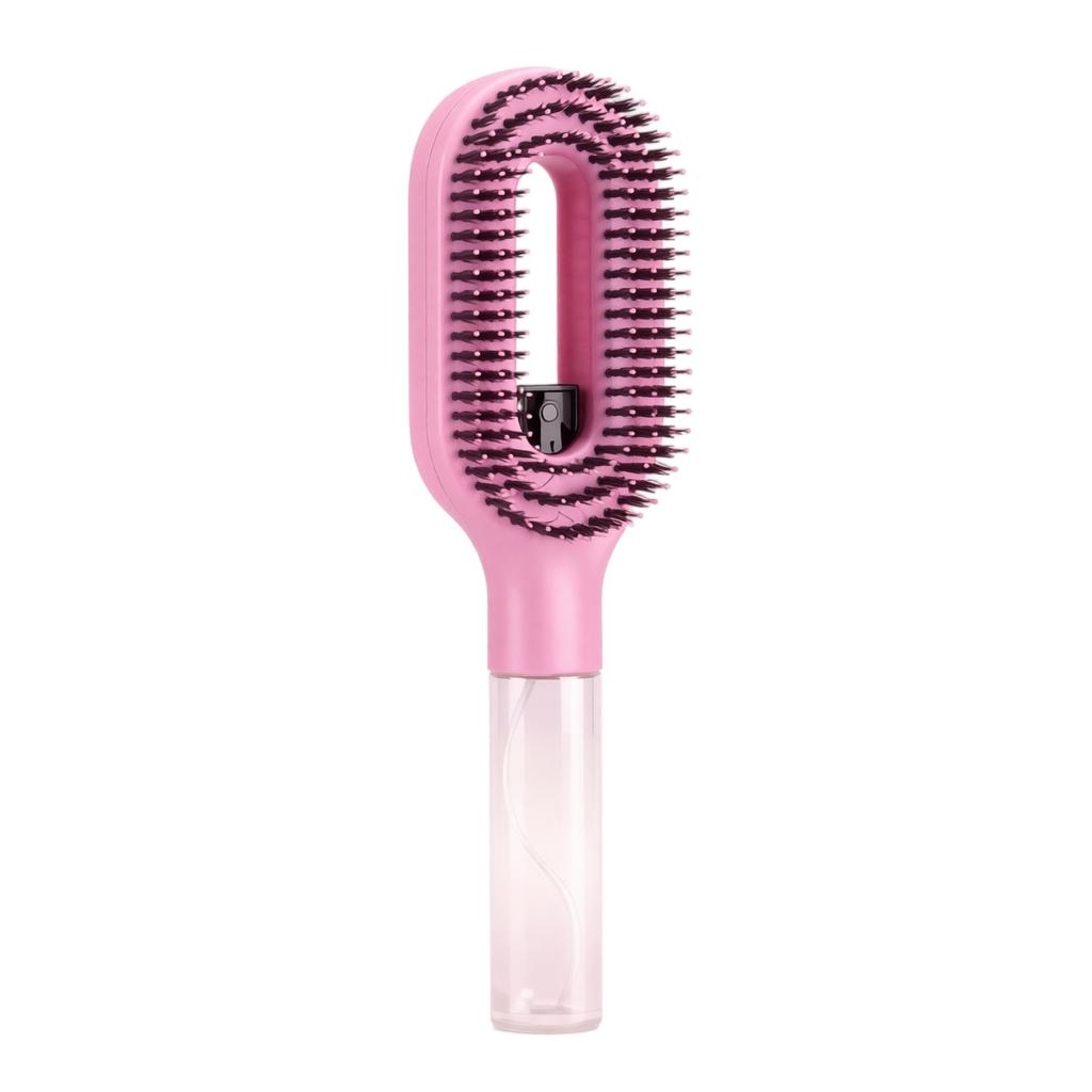 Spray Hairbrush with Handle Press Water Spray Comb for Scalp Massage and Flyaway Hair Control Suitable for Wet and Dry Hair Styling