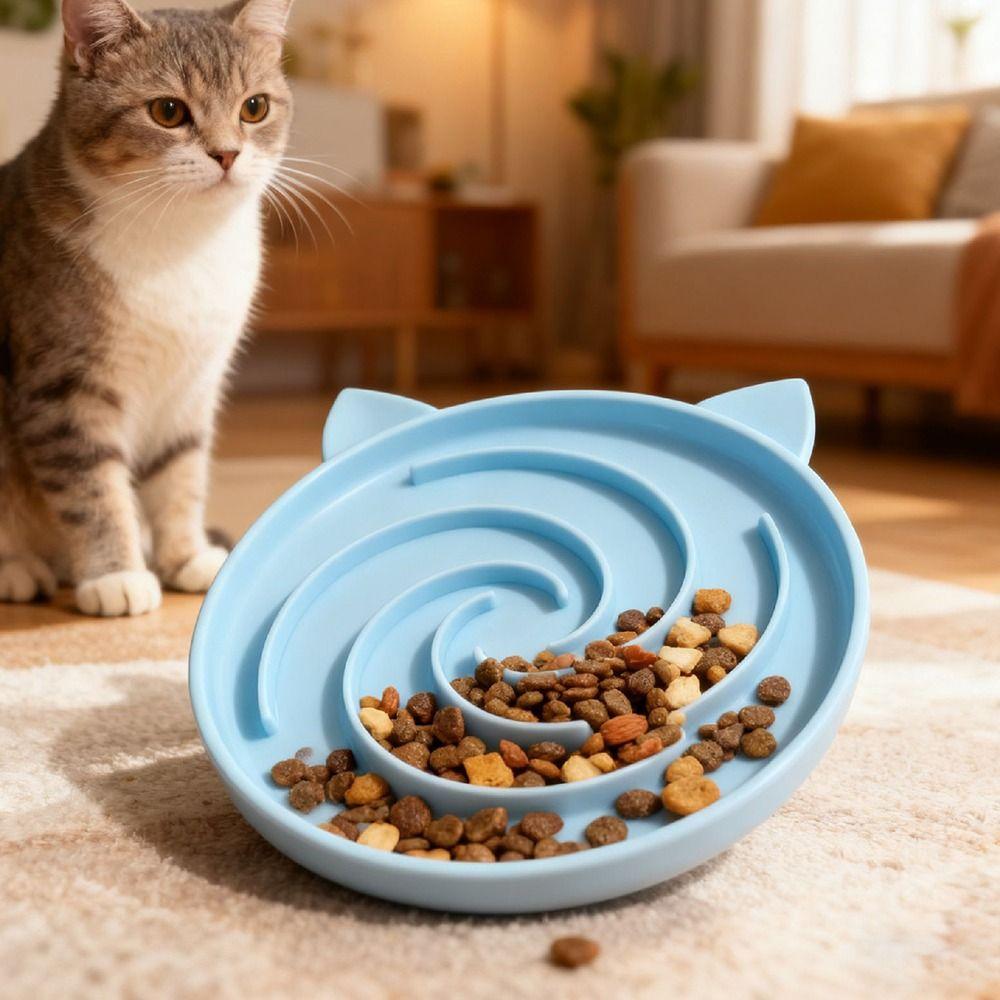 Maze Design Slow Feeder Cat Bowl with Suction Base Cat Bowls Hot Pet Bowl for Wet & Dry Food