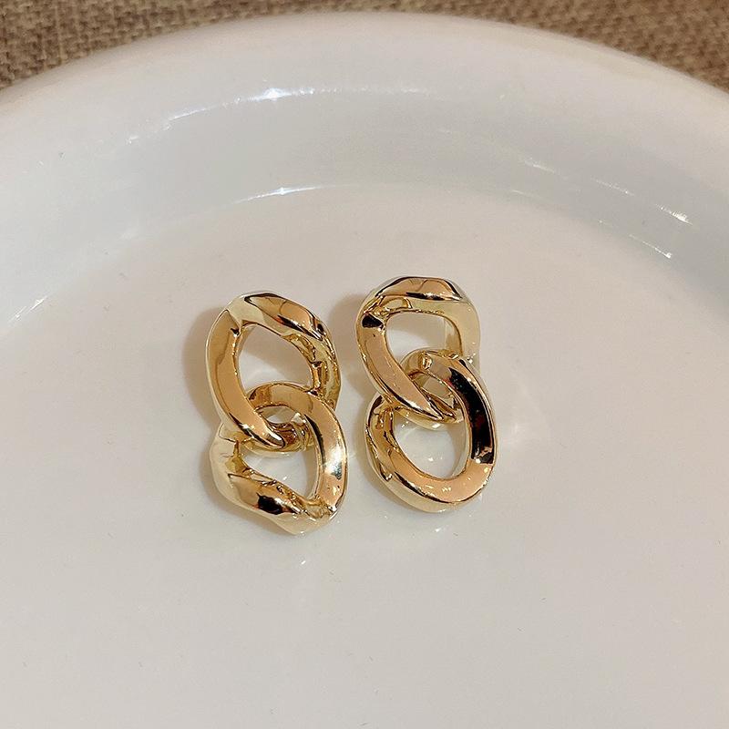 Металлические серьги-пусеты в геометрическом стиле, нишевые, простые, универсальные, модные, высокого класса