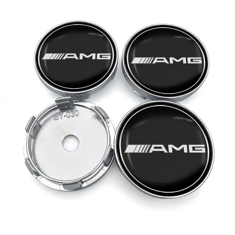 IJZN6 4CS 56mm 60mm Car Wheel Center Cap Hub Covers Badge 3D Sticker For Mercedes Benz GLA CLA GLK GLE CLS ML GL A B C E Class W211