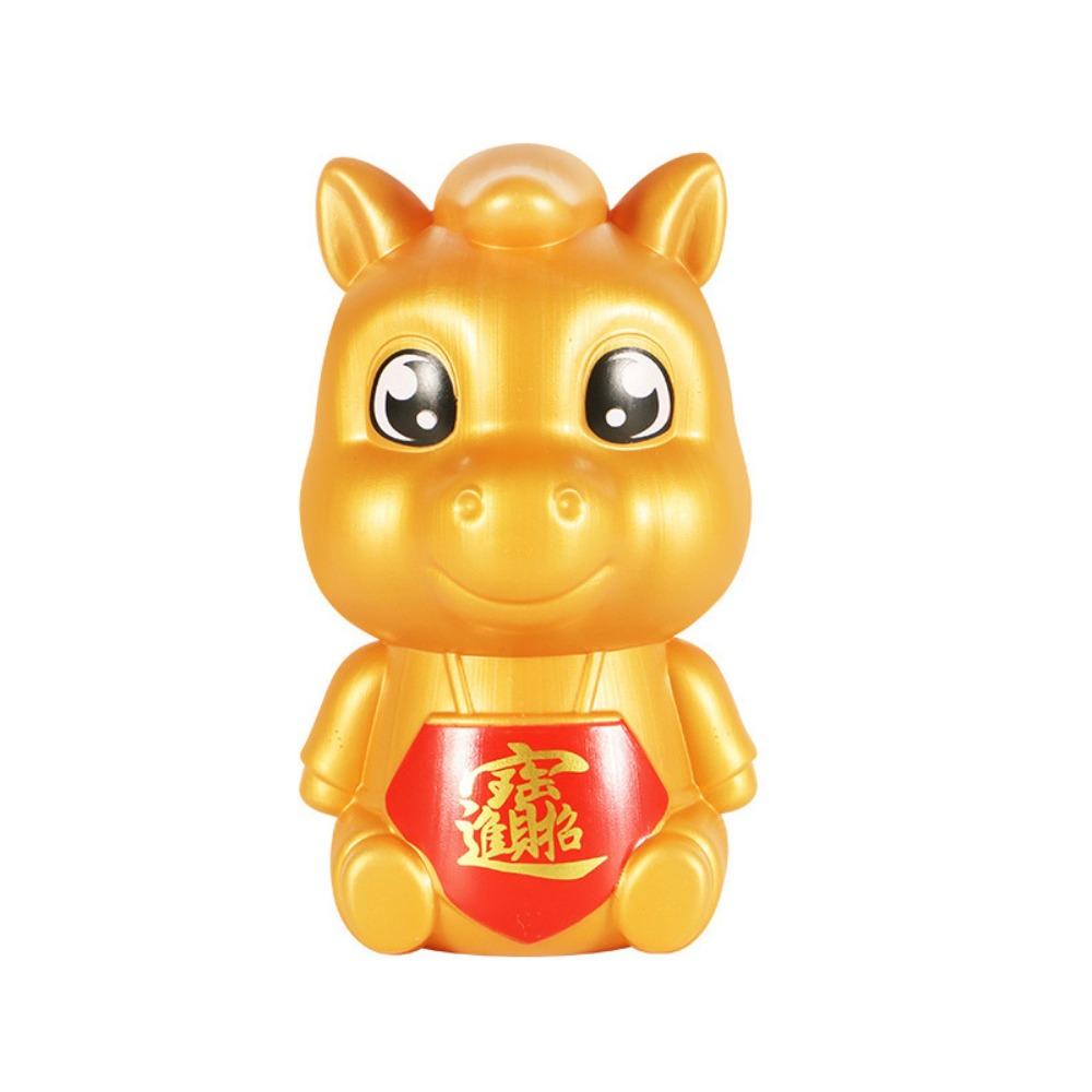 Прочная Золотая Мультяшная Копилка Утолщенная Небьющаяся Зодиакальная Лошадь Банка для Монет Прочная На Удачу Коробка для Экономии Монет Подарок