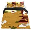 Пододеяльник с изображением курицы размера King Queen и акварельного петуха для детей, подростков и взрослых, одеяло из полиэстера с изображением сельскохозяйственных животных