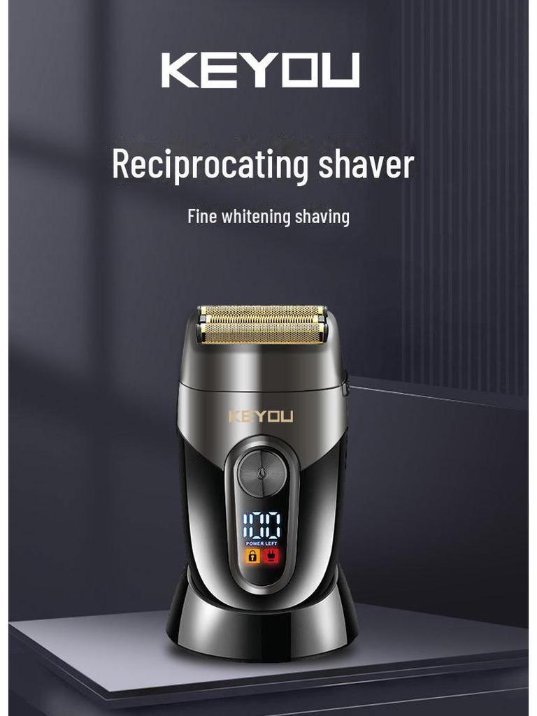 KY69 Dual-Layer USB Electric Bald Shaver with LCD Display