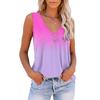 Летняя мода Tie Dye Gradient 3D Print Tank Tops Women's Oversize V Neck Neck Free Sleeves Camisoles Women Streetwear Clothing