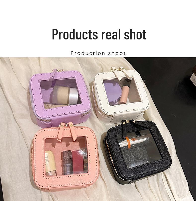 2024 Компактная прозрачная косметичка - Ручная сумка для хранения косметики, жесткий кейс