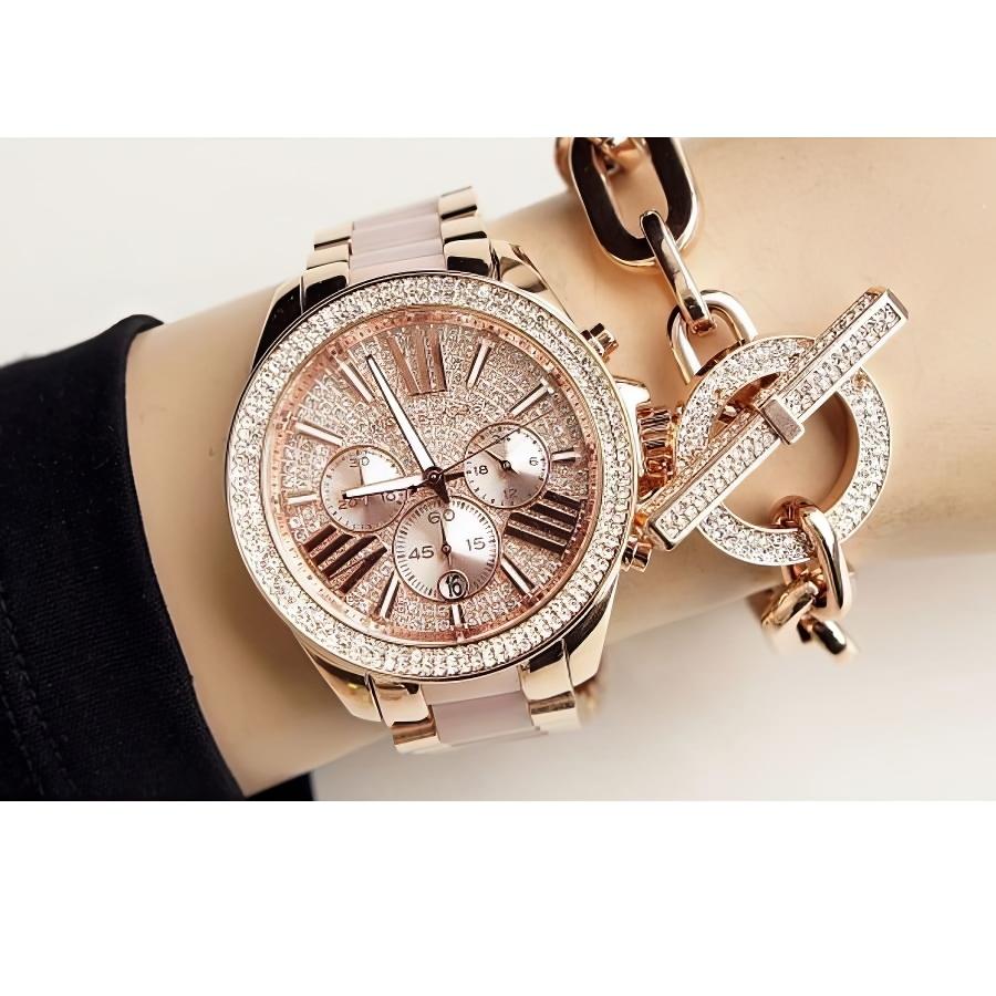 Michael Kors Женские часы MK6096 Wren из розового золота