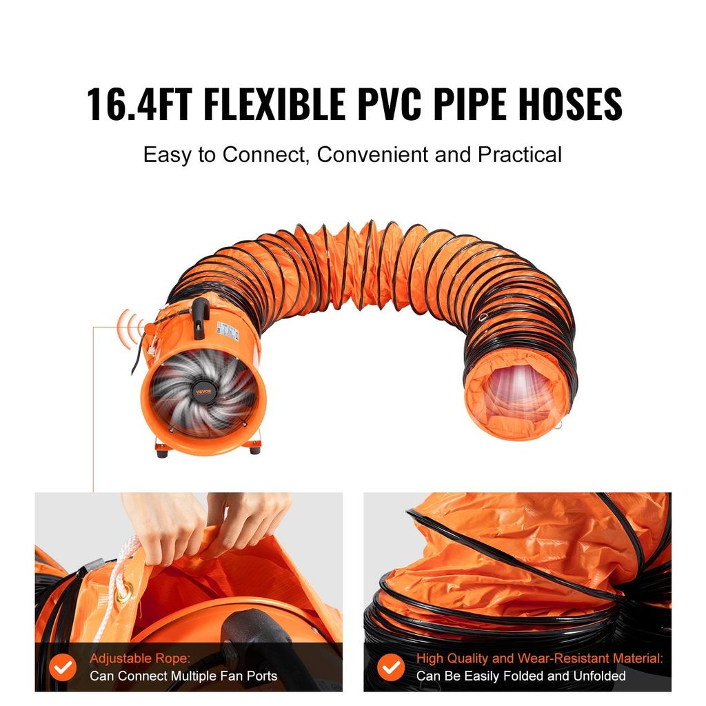 304.8mm Portable Extractor Fan Blower 5m Duct Hose Ventilator Industrial