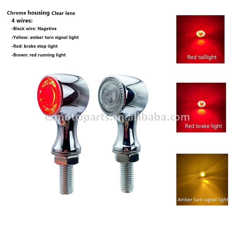E Marked Chrome Housing Motorcycle LED Turn Signal Light Front Rear Turn Signal Taillight Led Indicator Blinker Lights