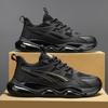 Men's Shoes Summer Breathable Casual Mesh Sports Shoes Men's Air Cushion Shock Absorption Heightening Non-slip Black Dad Trendy Shoes