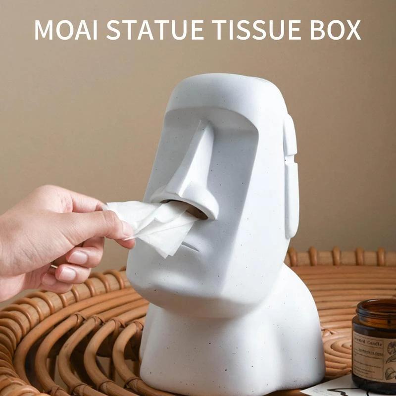 1 шт. Коробка для салфеток Moai, статуя из валуна с острова Пасхи, персональная каменная скульптура, держатель для салфеток для дома, коробка для салфеток