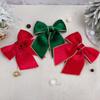 New Flannel Christmas Bow Tie Red Green Handcrafted Christmas Tree Decorations Christmas Bowknot Holiday Decoration