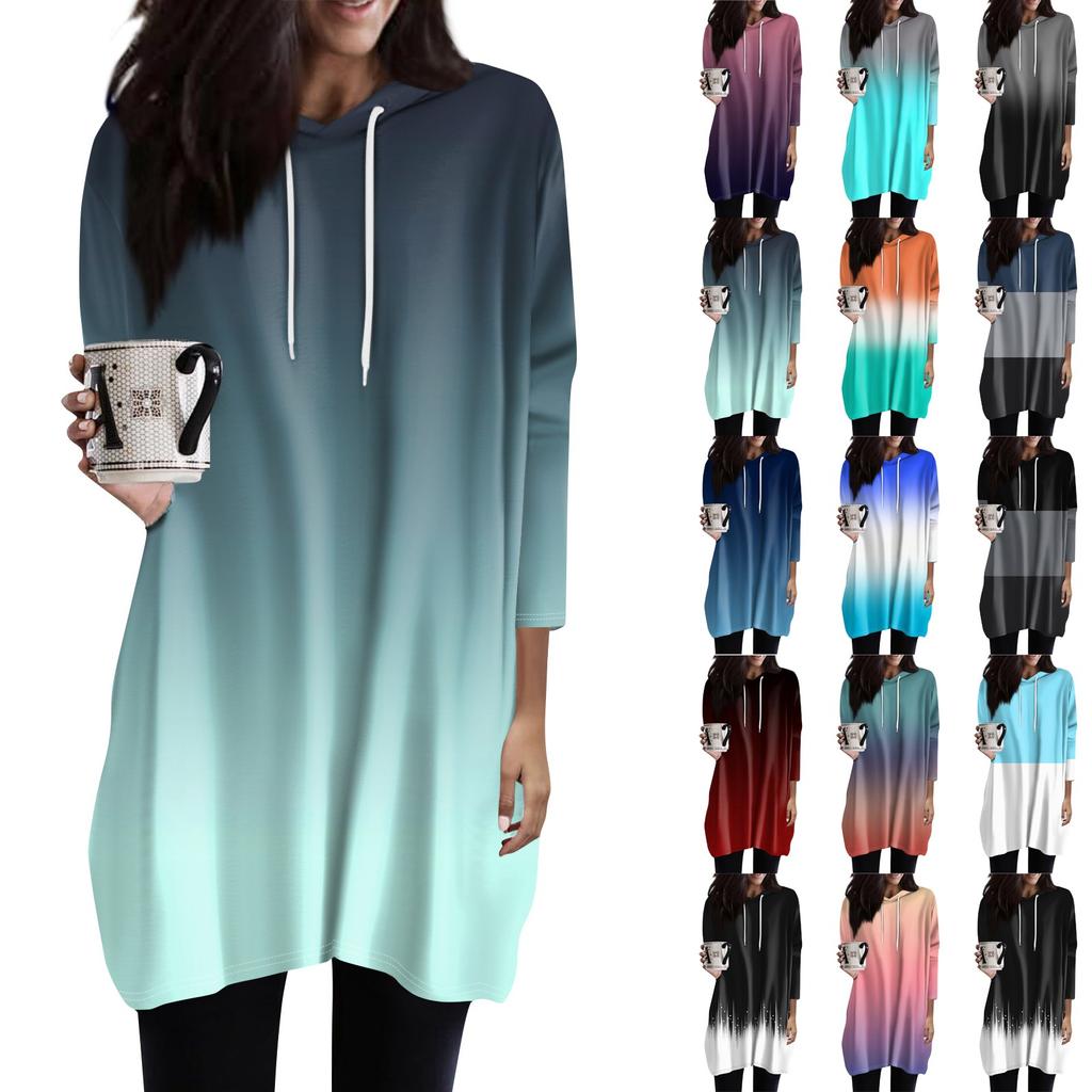 Женские толстовки, повседневные рубашки с рукавами 3/4, модные туники с принтом, топы с карманами