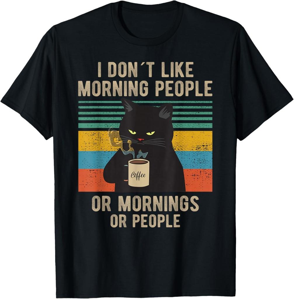 I Hate Morning People And Mornings And People Coffee Cat Gift Unisex T-Shirt