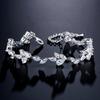 ZAKOL Luxury Water Drop Cubic Zirconia Charms Bracelets Silver Color Leaf Shape Wedding Party Jewelry Bijoux for Women