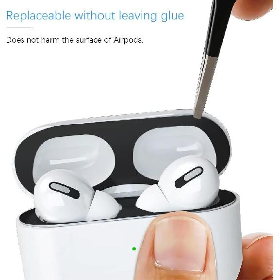 Dust Guard for Apple AirPods Pro 2 Case, Ultra Thin Protective Cover, Luxury Metal Sticker to Prevent Iron/Metal Shavings and Dust, Scratch Proof