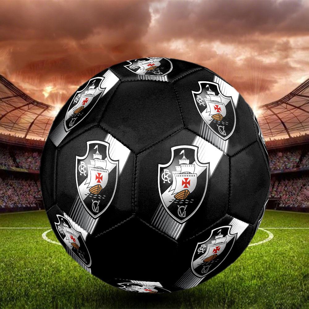 CR Vasco da Gama Size 5 Soccer Ball, Machine-Stitched PVC, Durable & High Bounce, All Ages Fit, fan merchandise, matches & outdoor use.