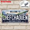 D FlatpcVintage Metal Signfor Decorative Purposes Only Outdoor PlaqueChefchaouen Aluminum Sign Rif Mountains Blue Pearl
